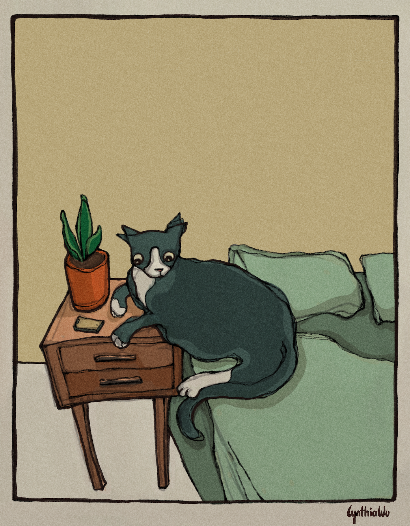 11x14 art print - cat