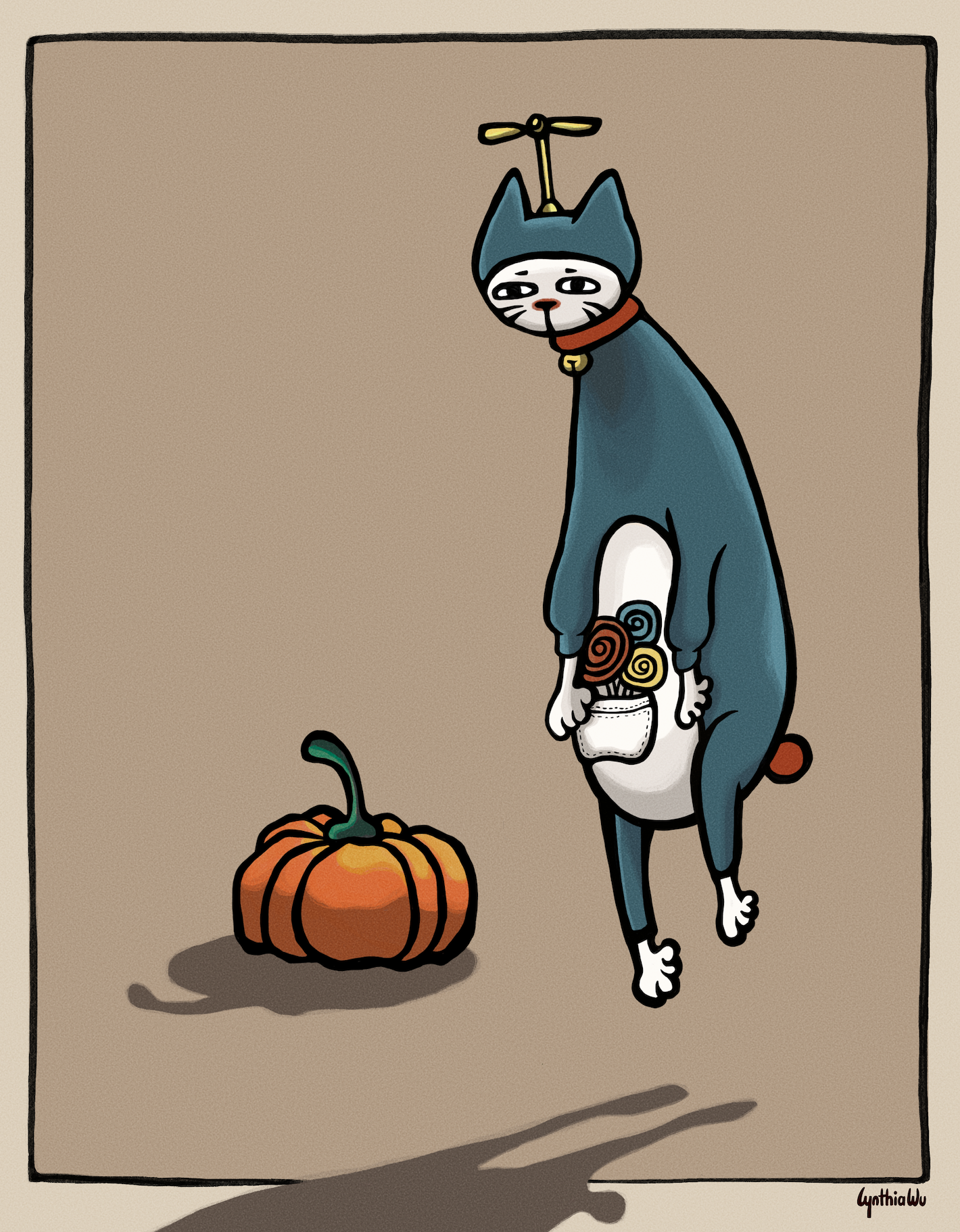 11x14 art print - halloween cat
