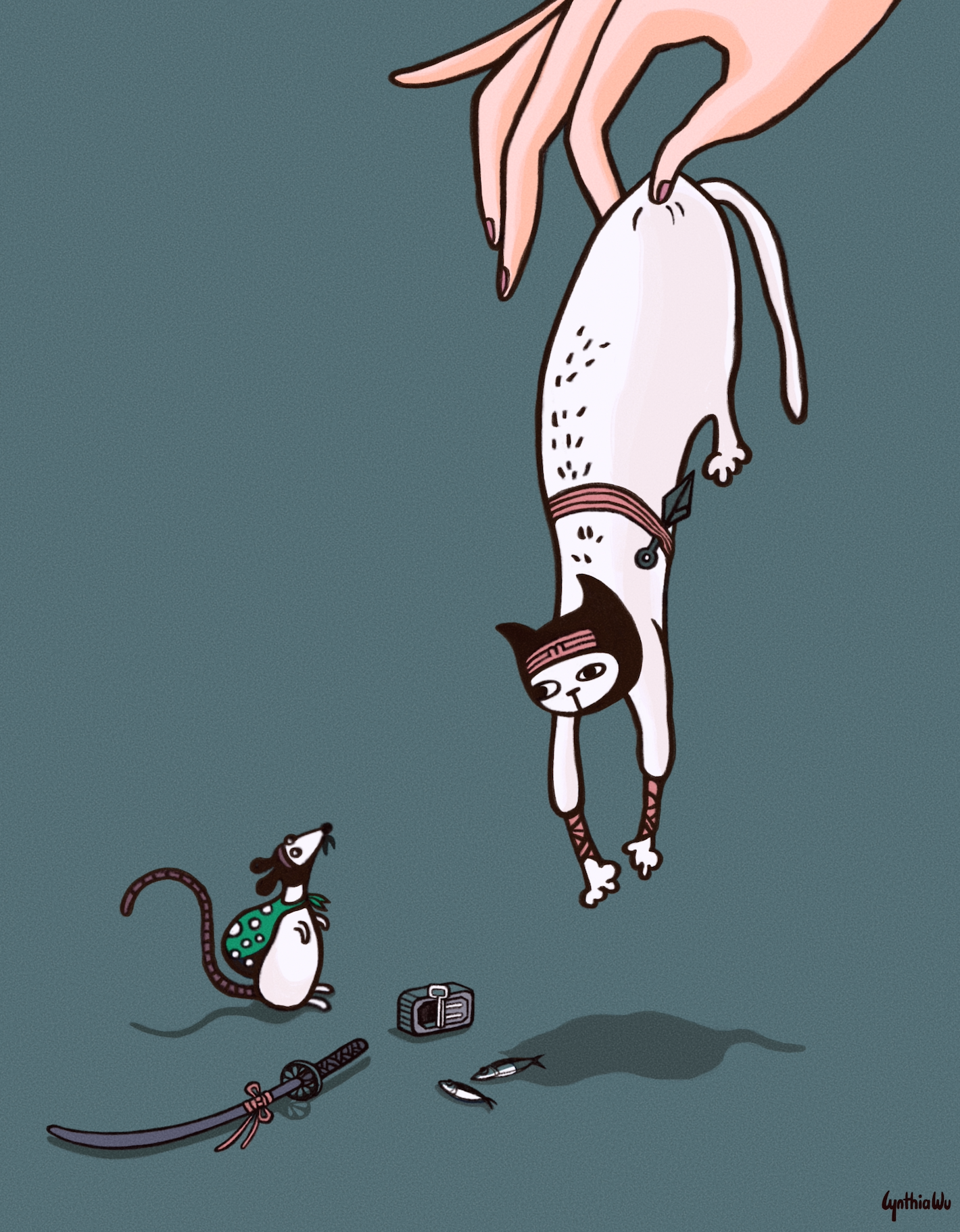 11x14 art print - ninja cat